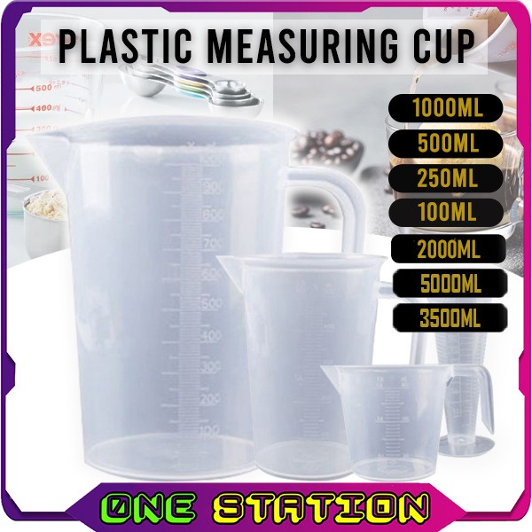 Measuring Large, Plastic Measuring Jug 600ml Large Beaker Measuring Cups  Graduated Jugs Measuring Jars for Cold Water Ice Tea Juice Beer Milk