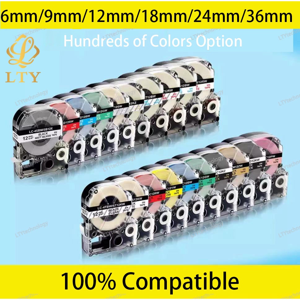 9mm/12mm label tape Compatible for Kingjim EPSON Label Printer LW300