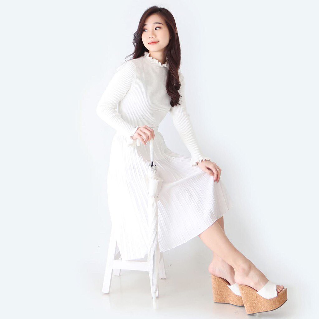 ROK PLISKET pendek selutut / rok wanita short / rok mini premium - Gambar 2