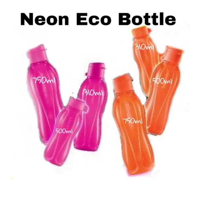 Tupperware Neon Eco Bottle Water Bottle 750ml, 500ml & 310ml (1) with ...