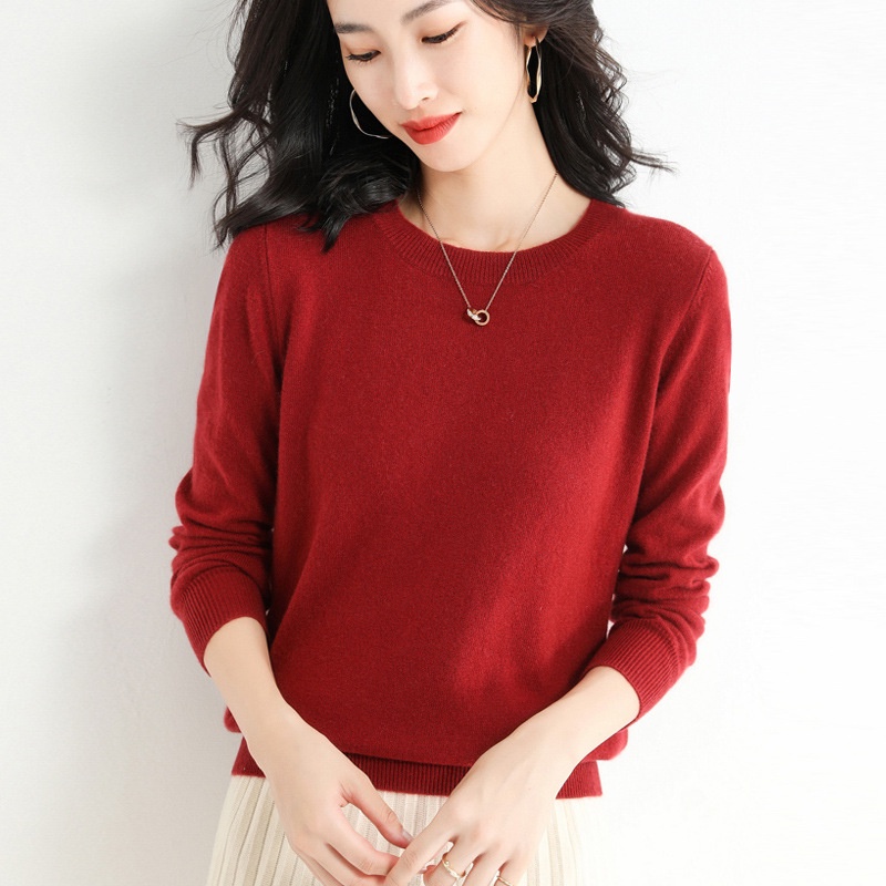 Women's Long Sleeve Crewneck Sweaters Casual Pullover Sweater | Shopee ...