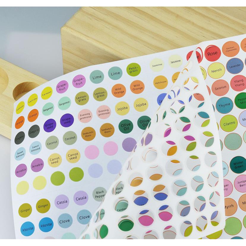 Ready Stock 192Pcs Colorful Paper Sticker Labels for Essential Oil ...