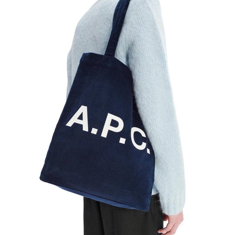 APC logo print corduroy tote handbag shoulder bag Shopee Singapore