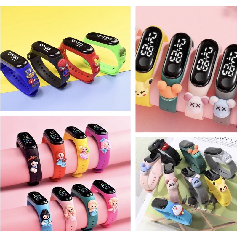 [SG STOCK] Kids Watch 3D Printing Cute Cartoon Design LED Touch Button Watch Goodie Birthday Christmas Gi