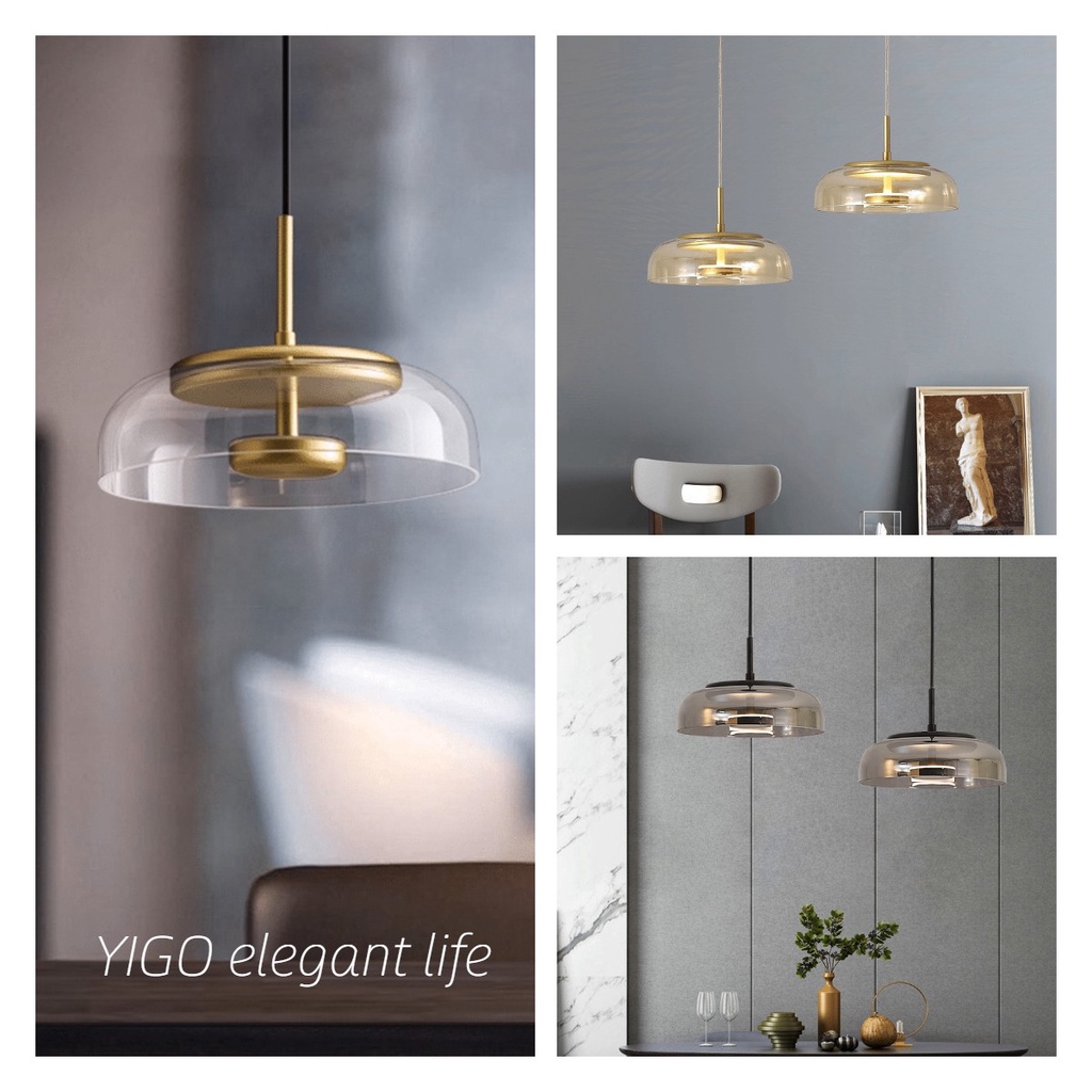 Modern Minimalist Glass Pendant Light Dining Table Hanging Light ...