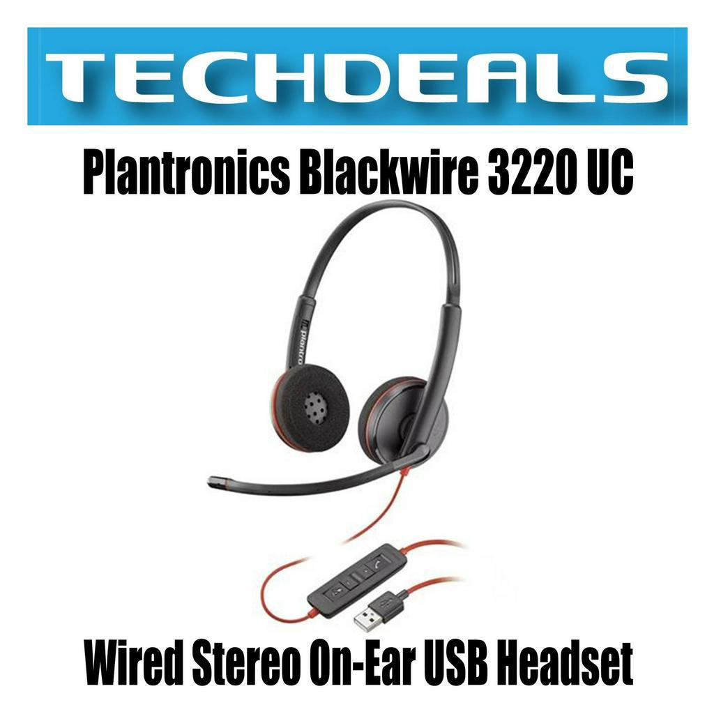 Plantronics Blackwire 3220 UC Wired Stereo OnEar USB Headset Shopee