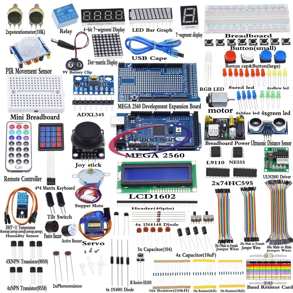 Full Version Starter Kit for Arduino Beginner Learning MEGA 2560 Servo ...