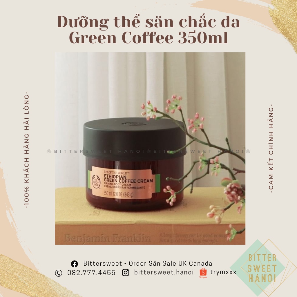 Ethiopian Green Coffee Cream the Body Shop Spa of the World TM 350ml