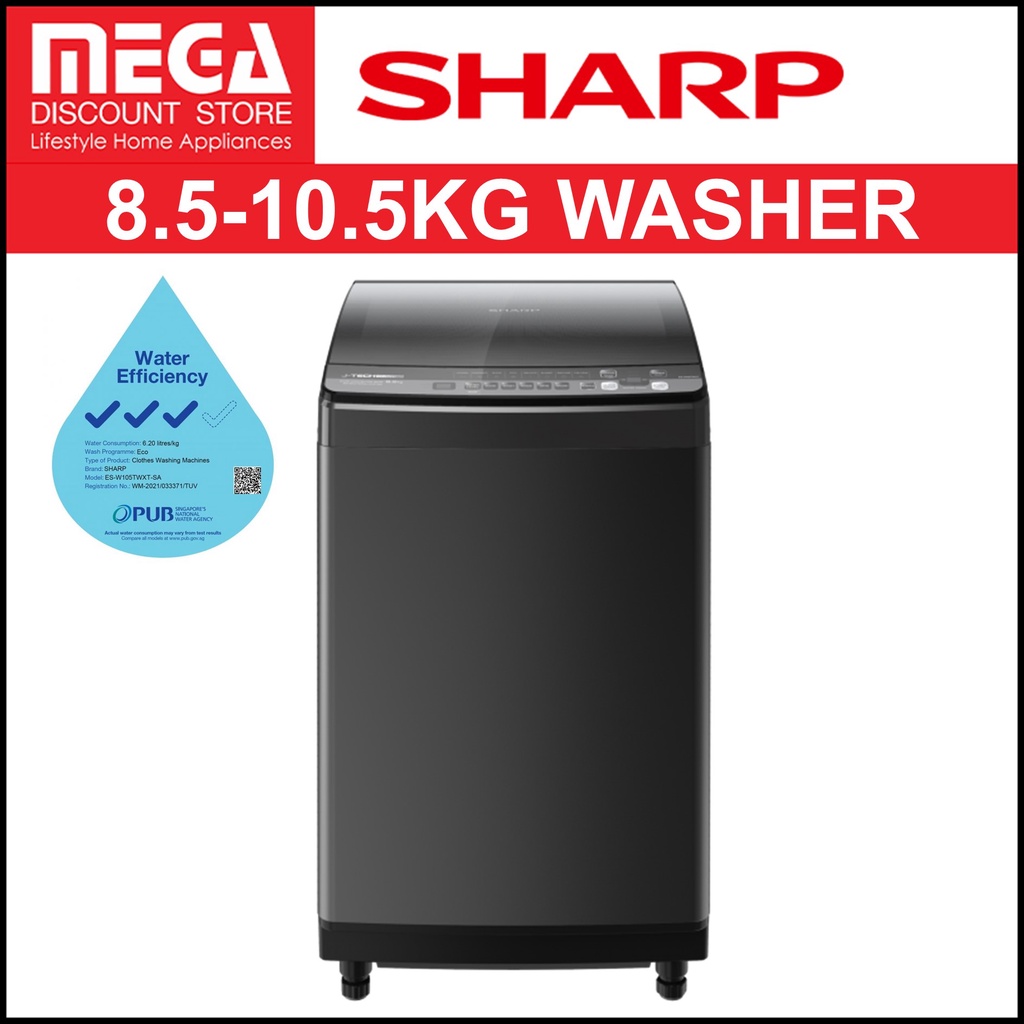 SHARP ES-W85TWXT-SA | ES-W95TWXT-SA | ES-W105TWXT-SA 8.5-10.5KG TOP ...