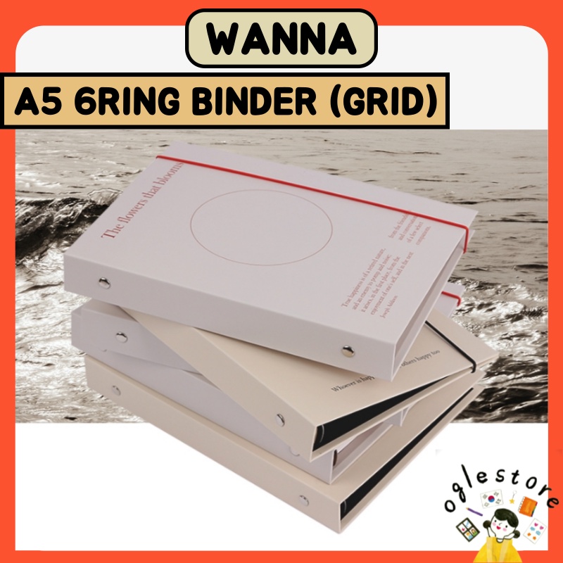 Wannathis 6Ring A5 Binder with Gridnote Korean Binder Diary Gridnote