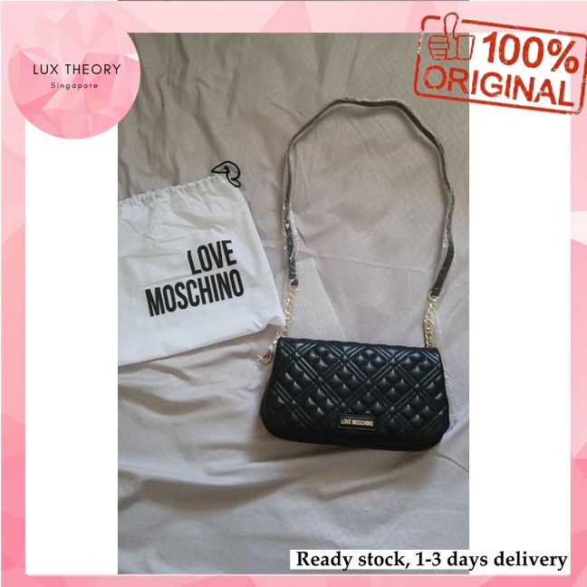 Love Moschino Quilted Crossbody Bag in Black Shopee Singapore