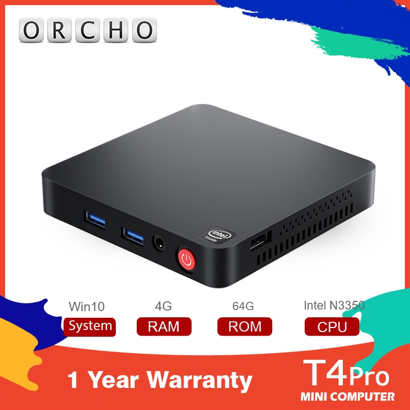 Orcho T4 pro New computer Beelink Mini PC Intel Celeron N3350 2.4GHz 4GB/64GB Windows 10 HTPC 2.4G/5G Dual WIFI BT4.0