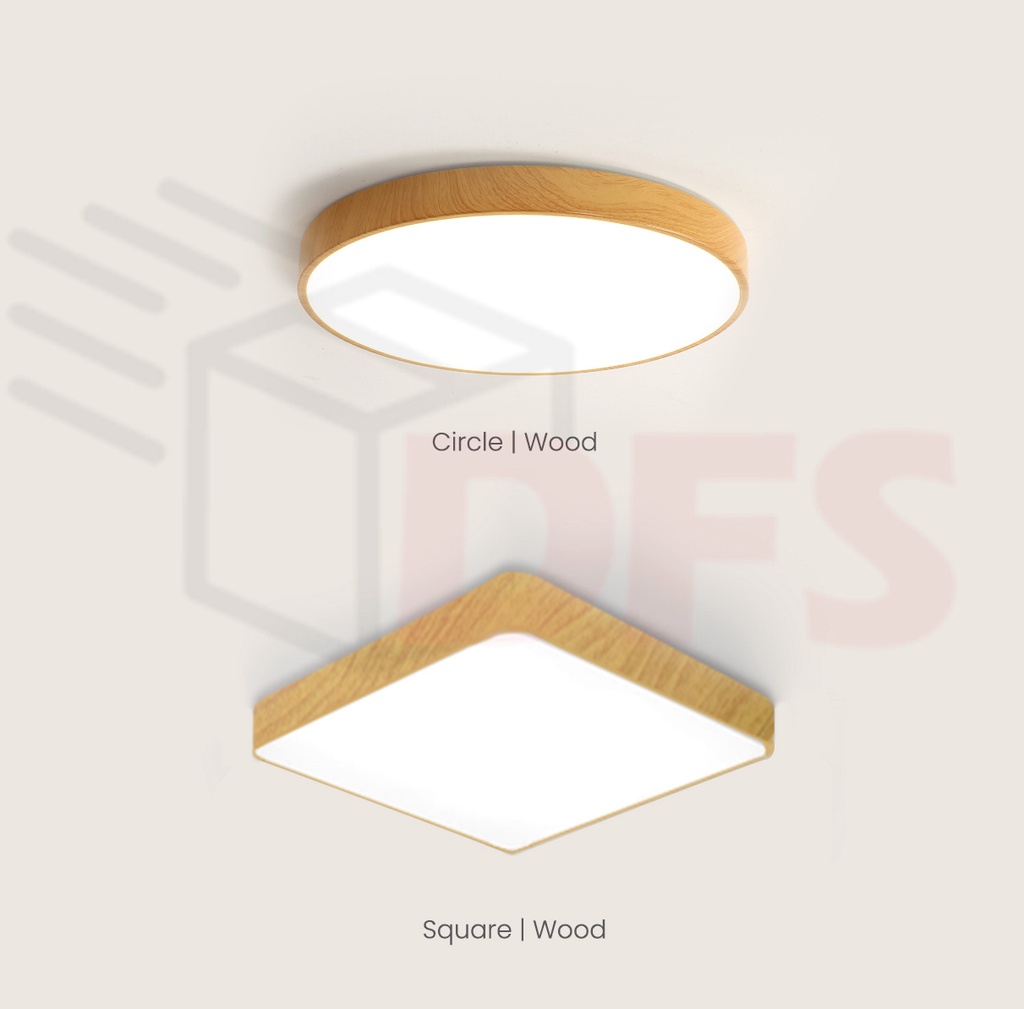 DFS LED Ceiling Light 230/300MM 24W/36W/48W Ceiling light with Wood ...