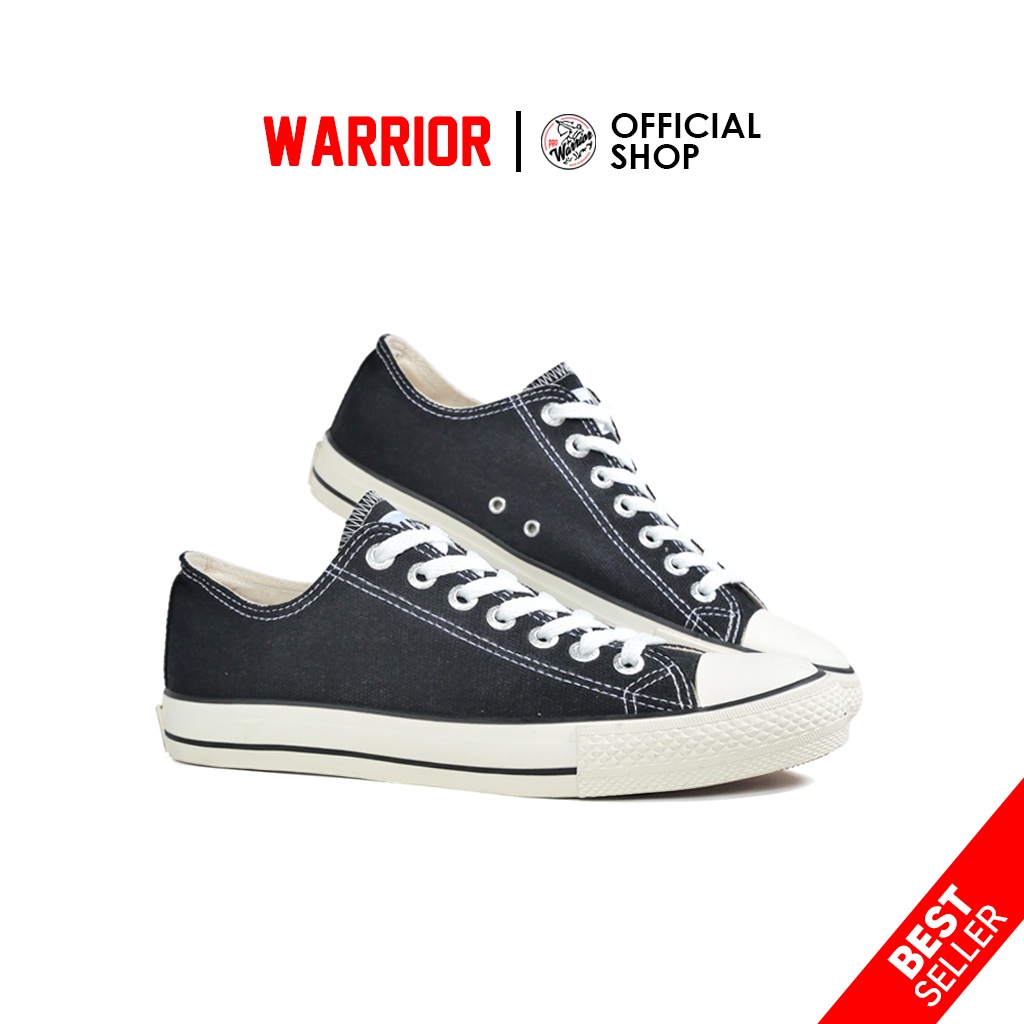 Sepatu Sekolah Warrior Sparta Hitam Putih LC - Sepatu Sekolah Warrior - Gambar 3