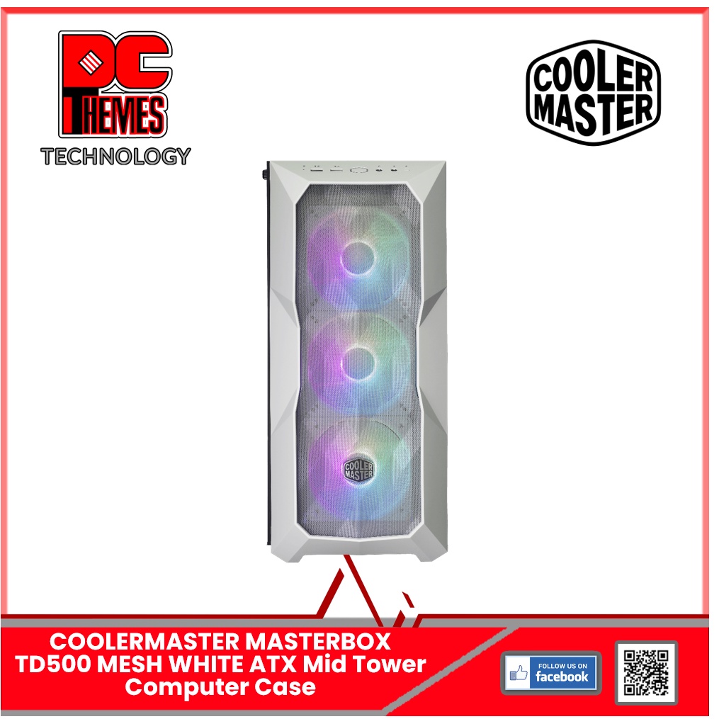 COOLERMASTER MASTERBOX TD500 MESH WHITE ATX Mid Tower Computer Case ...