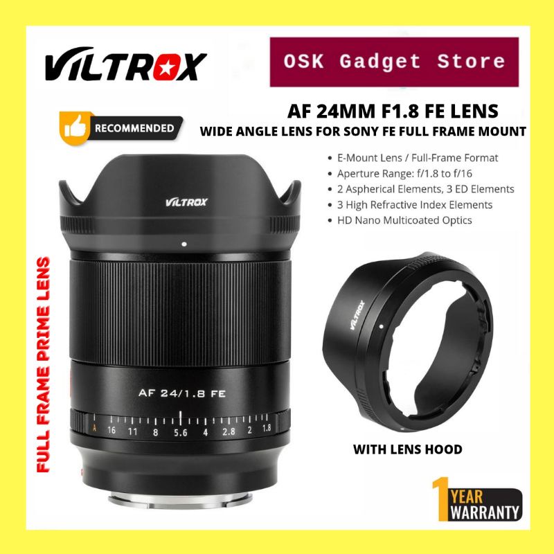 Viltrox AF 24mm F1.8 FE Prime Lens For Sony Full Frame FE Mount | STM ...