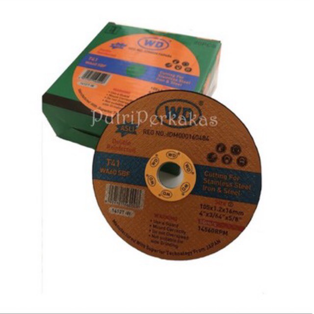 Batu Potong WD 4” ORIGINAL / Mata Gerinda Potong / WD cutting wheel 4x1.2 mm ECER - Gambar 2