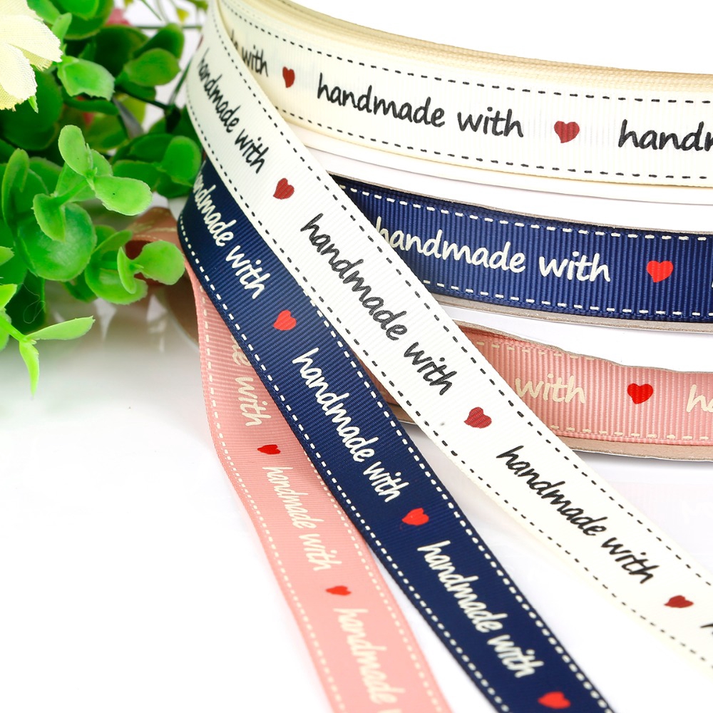 Width 16mm Silk Satin Ribbon Printed Handmade Design For Wedding ...