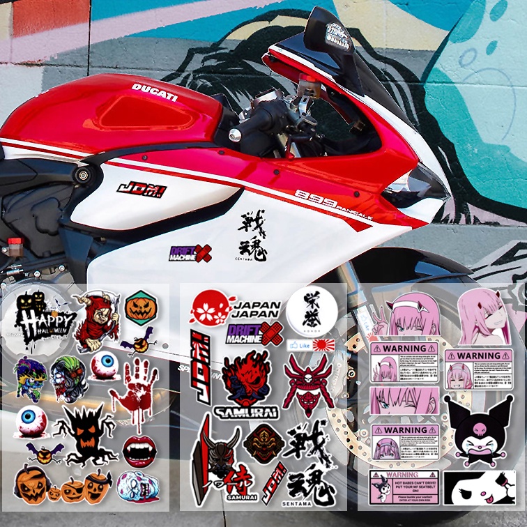 1 Set JDM Sticker Reflective Motorcycle Decal Car Decorative Stickers