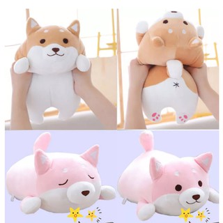 (40cm Black) Lovely Fat Shiba Inu & Corgi Dog Plush Toys, Soft Animal Cartoon Pillow Dolls Gift for Children