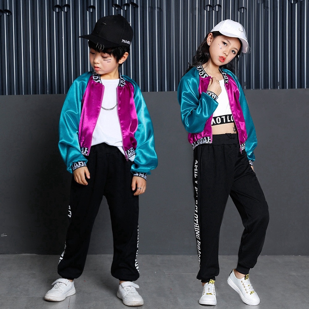 Autumn Hip Hop Jazz Dance Costume For Girls Cool Youth Top, Pants