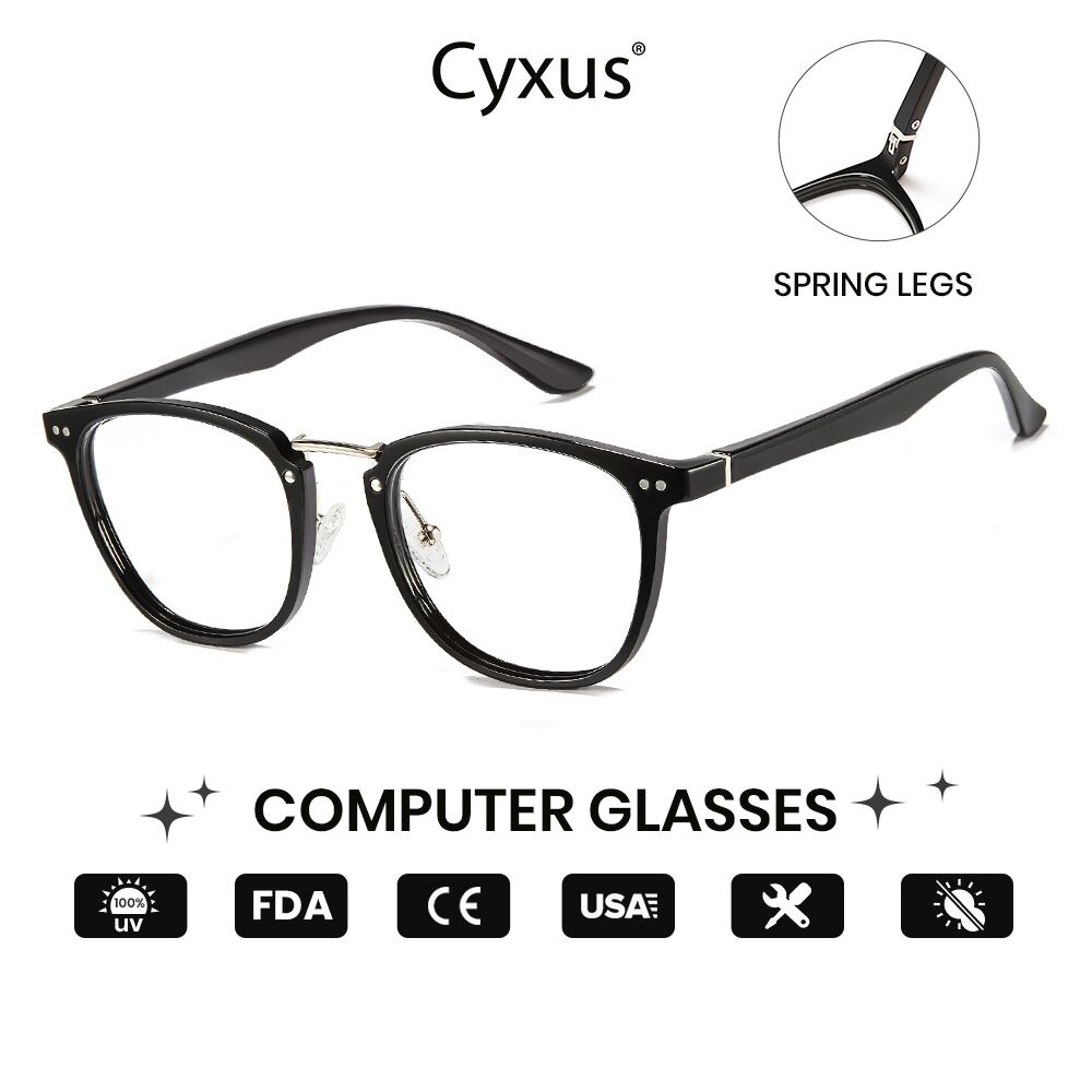 Cyxus Blue Light Computer Round Glasses Eyeglass Filter for Men Women ...
