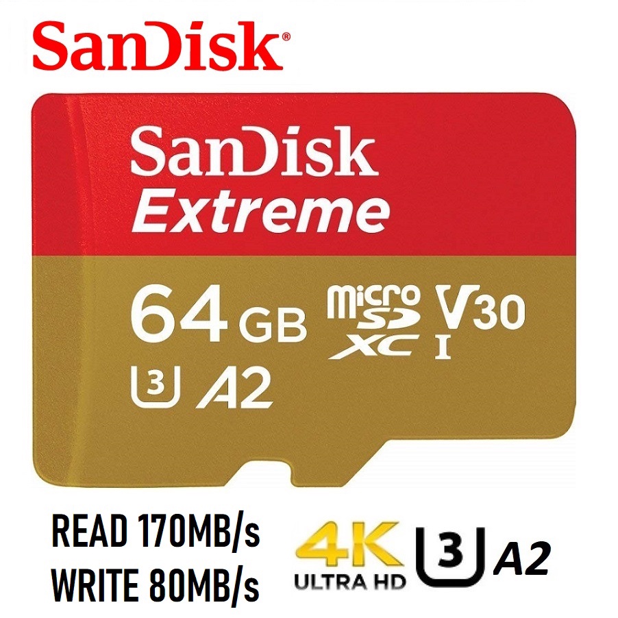 SanDisk Extreme 32GB 64GB 128GB 256GB 400GB V30 4K Up to 190MB/S ...