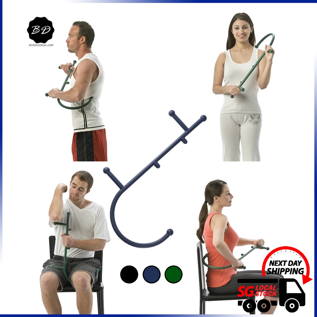 🚀[SG] Self Massage Cane Stick Hook Bar/ Thera Cane Trigger Point Tool Acupoint Hook Massage Back