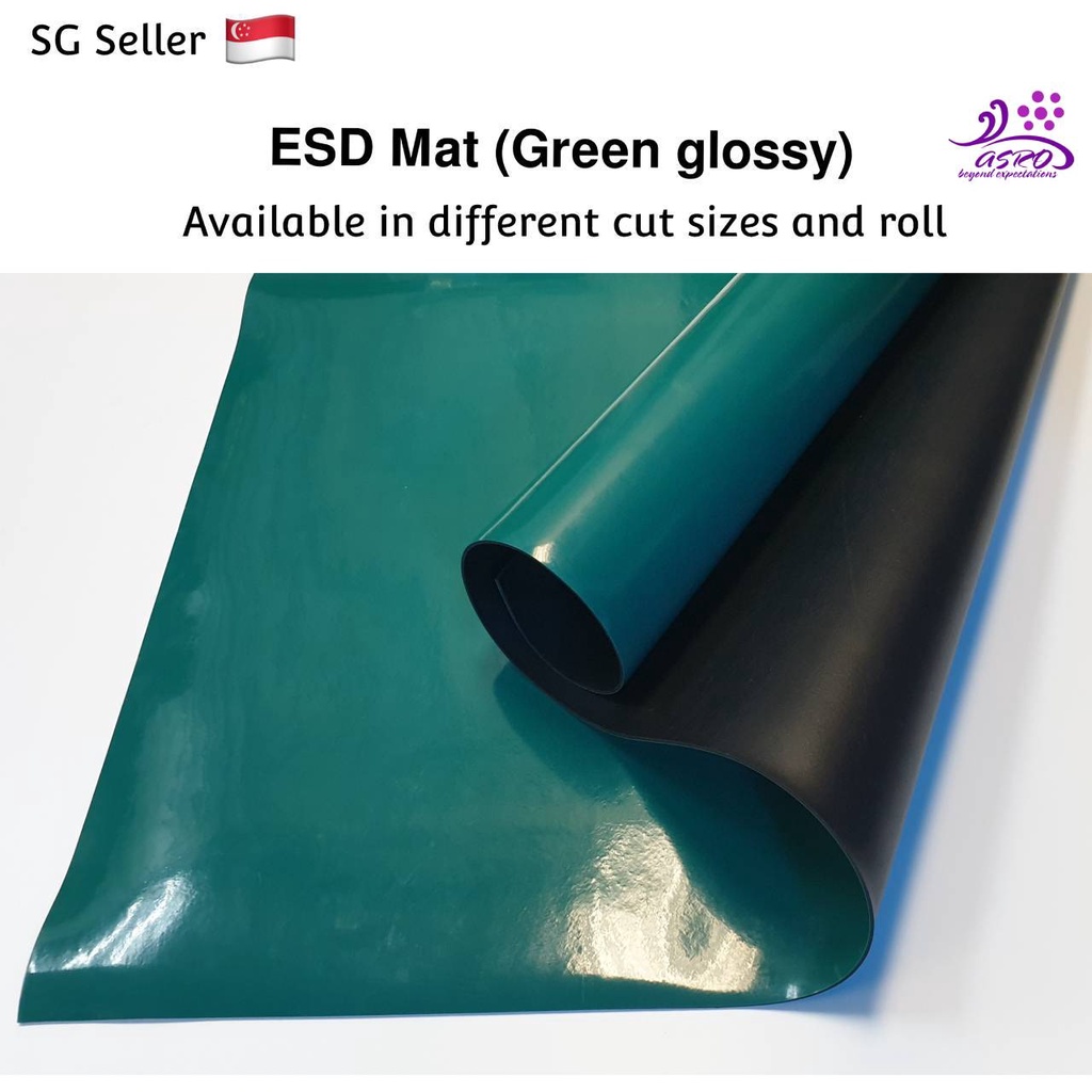 ESD Mat tabletop floor (SG) Green Electrostatic discharge ESD grounding ...