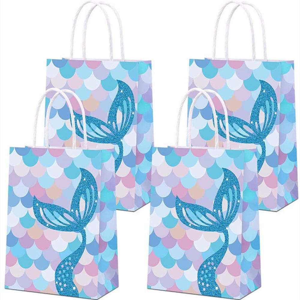 10Pcs Colorful Mermaid Tail Paper Gift Bags Candy Boxes Packaging Bags ...