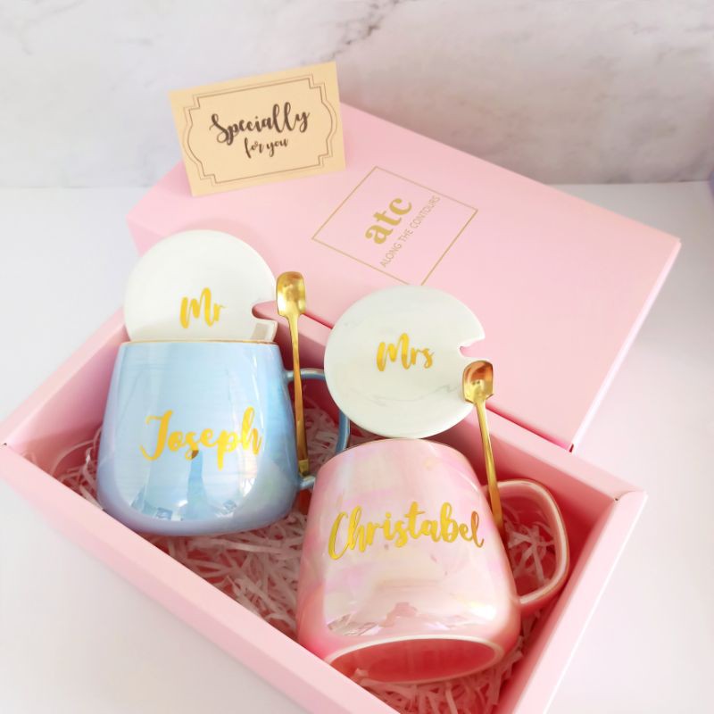 Couple Mug Gift Set (Customised / Personalised Mugs / Gift Sets / Anniversary / Birthday