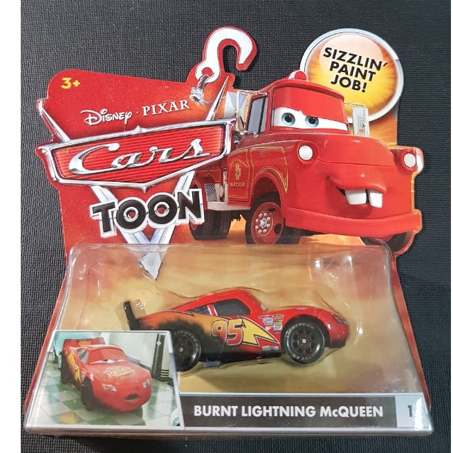 Disney Pixar Cars Cars Toon Main Series Burnt Lightning McQueen Diecast ...