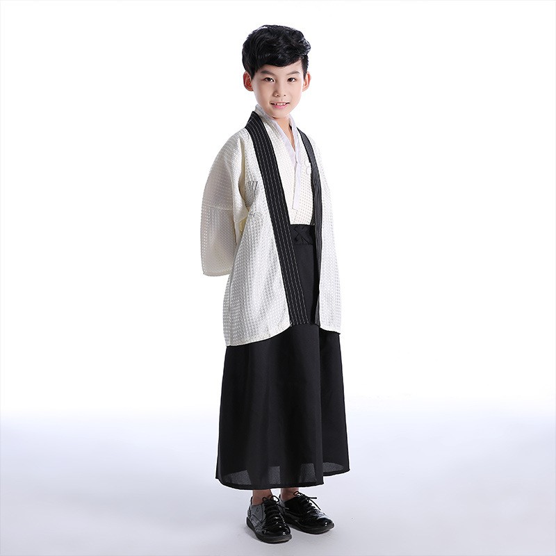Children Kimono Samurai Traditional Japanese Yukata Haori Asian Clothes