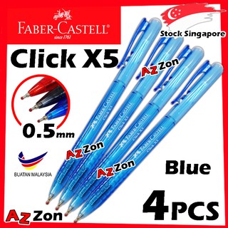 New Faber-Castell Click X7 Ball Pen,True Gel 0.7mm Gel Pen Mixed (5+5: 10  Blue)