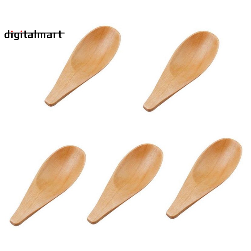 5 Pieces Mini Wooden Spoon Condiments Spoon with Short Handle,for ...
