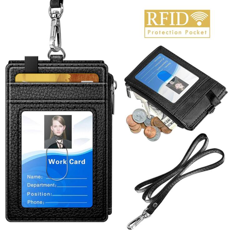  RFID Blocking Badge Holder with Retractable Carabiner