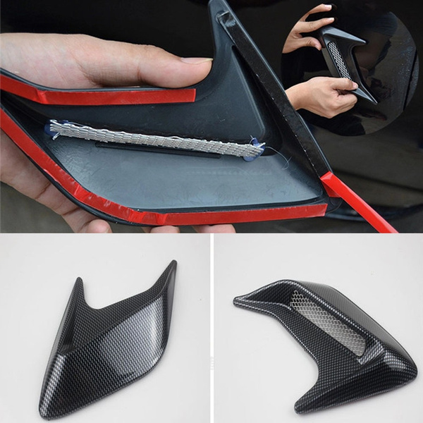 1pair Universal Fake Air Vent Body Sticker Shark Gill Simulation Car Side Air Vent Trim Panel Hood Automobile Modification