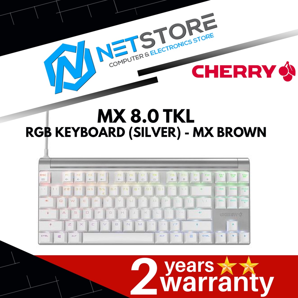 CHERRY MX 8.2 TKL Wireless, Clavier de Jeu sans Fil sans Pavé Numérique, Disposition Française (AZERTY), Bluetooth, 2,4 GHz & Câble, MX2A Red