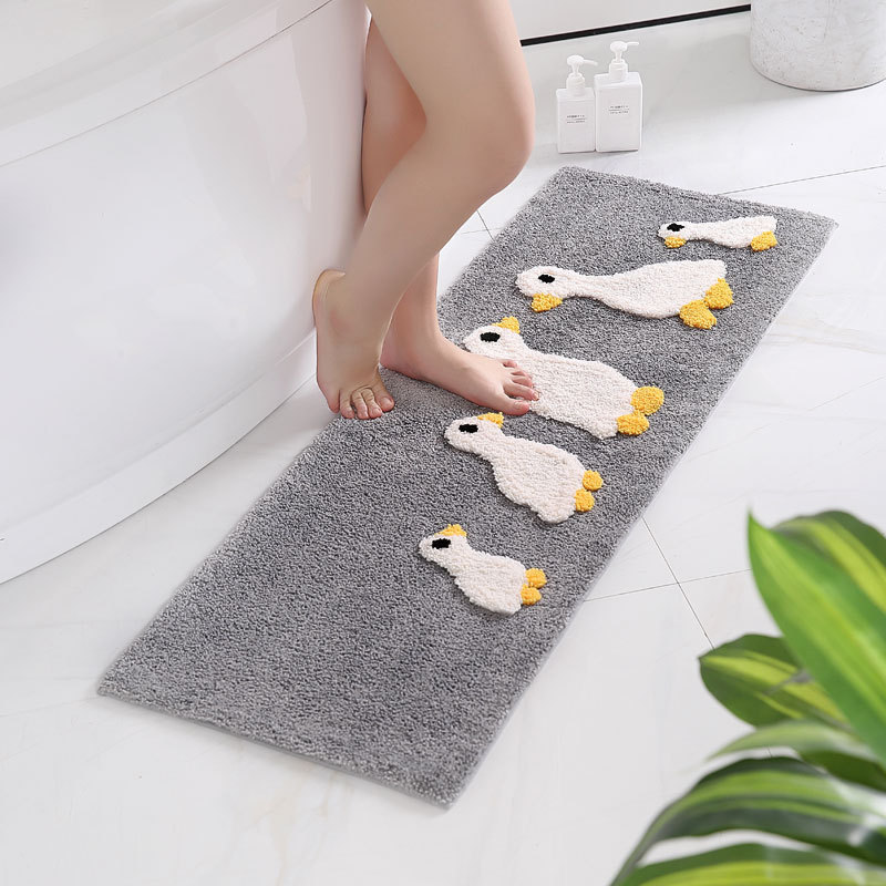 Grey Marble Bath Mats Quick Dry Absorbent Floor Rugs Napa Skin Thin  Bathroom Rug Mat Non-Slip Shower Mats Resist Dirt Carpet