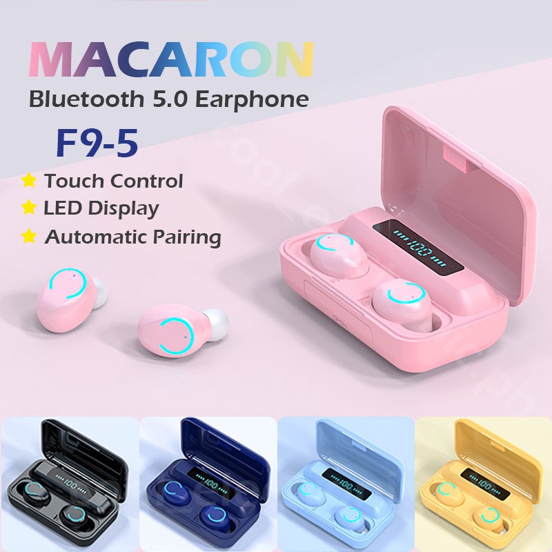 F9 9 Macaron 5.0 Bluetooth Earphones HiFi Stereo TWS Wireless Earbuds with Microphone Headset Shopee Singapore