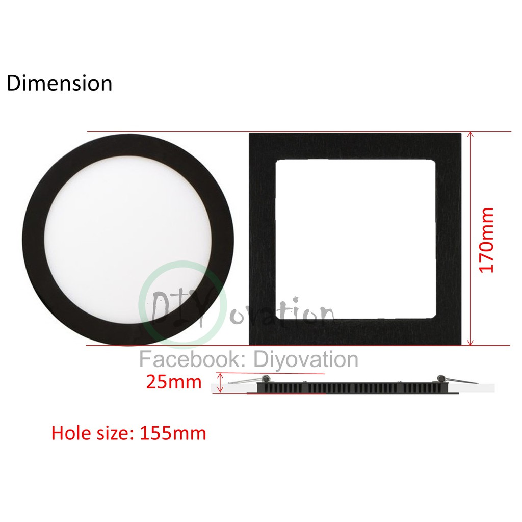 [Wholesale] 12W 3 Tone/ 3 Colour 12W LED False Ceiling Downlight/ Black ...