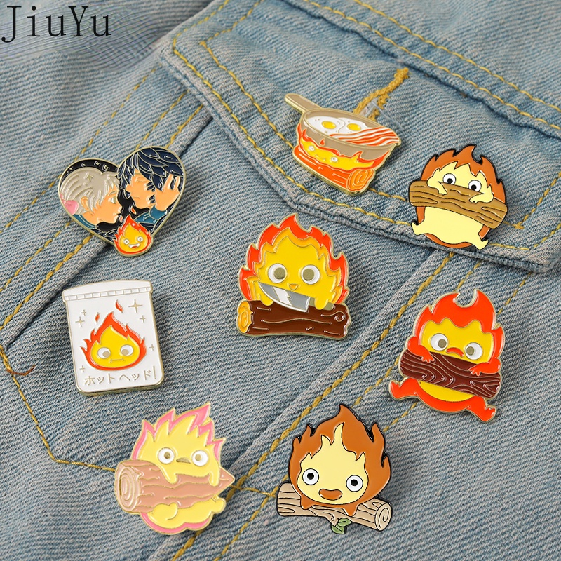 Calcifer Emaille Pin Fire Elf Japanse Anime Broches Anime Broche Revers ...