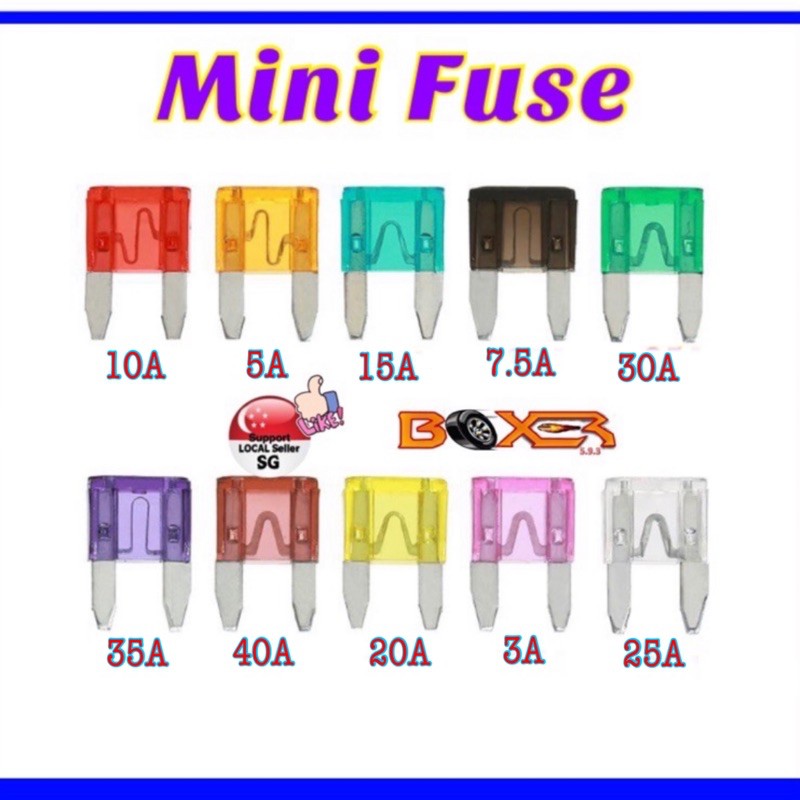 Mini fuse - car - van - lorry - motorcycle- 12v compatible, 3A, 5A, 7 ...
