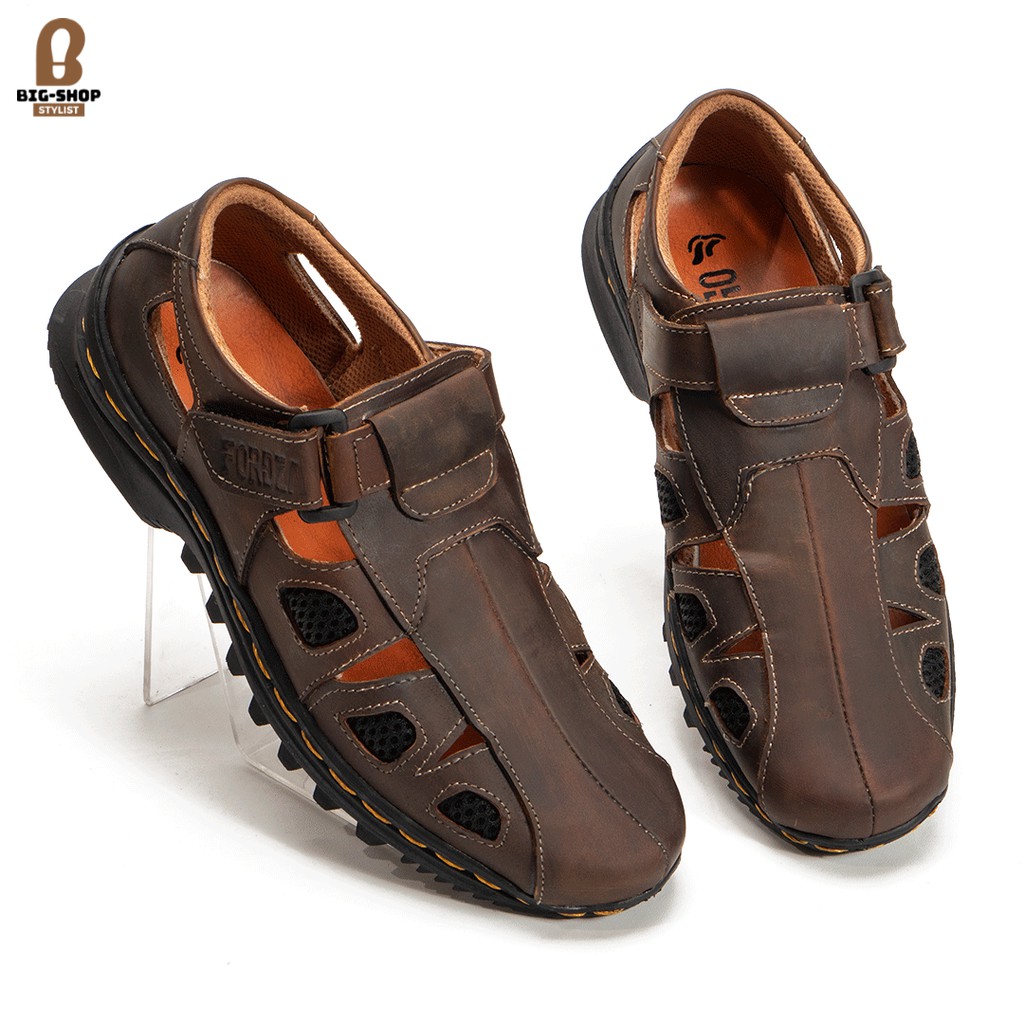 Genuine Leather Men's Casual Sandals Shoes Closed Toe Like Fisherman Sandals B305CK Shopee