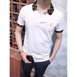 Cheap Black Collar Lv Polo Shirt, Louis Vuitton Polo T Shirt - Rosesy