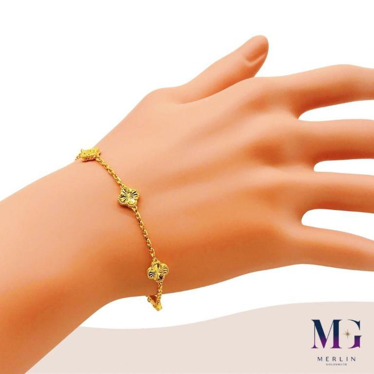 916 Gold Small Clover Bracelet