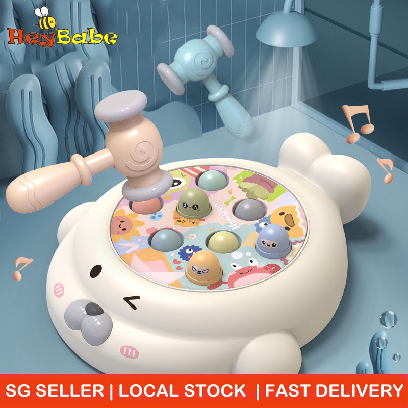 【Free Wrapping】Whack-a-mole game toy for baby, kids with light and music. Muscle strength training game. Early learning