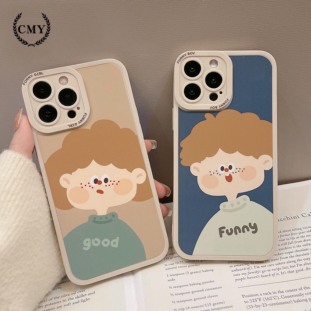 iphone case boy and girl mobile tpu soft for iphone 7 8 plus 11pro max  12mini 13 XR XS | Shopee Singapore