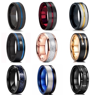 King Will 8mm Tungsten Carbide Ring for Men Silver/Gold/Black Wedding Band  Matte Brushed Polish Finish: Buy Online at Best Price in UAE 