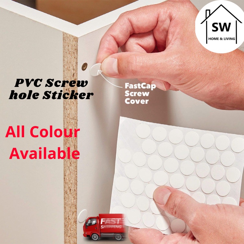 SW 96biji PVC Screw hole Sticker Skru Lubang Sticker PVC 1pcs Dalam ada ...